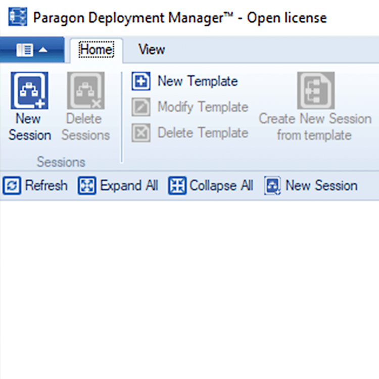 Paragon Deployment Manager. Konsola wdrażania. Zrzut ekranu.